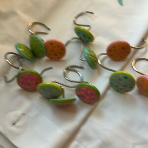 Ceramic shower curtain hooks